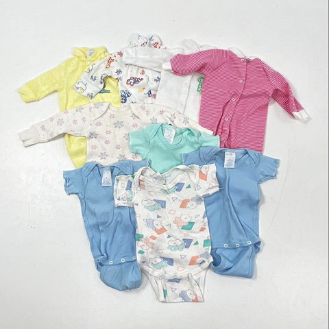 Vintage 90s Gerber Baby Onesies Sleepers Lot 9pc Made USA Sz Small