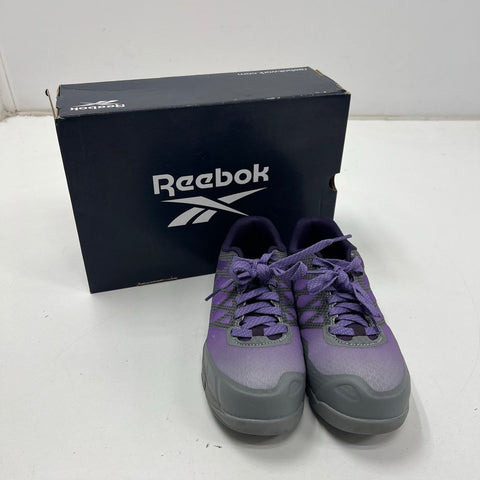 Reebok Speed TR Work RB451 Comp Toe Work Shoes Grey Purple Women's Size 6W DS
