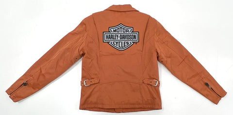 Vintage Harley-Davidson Women's Cotton Nylon Rider Jacket Rust Orange Sz XS