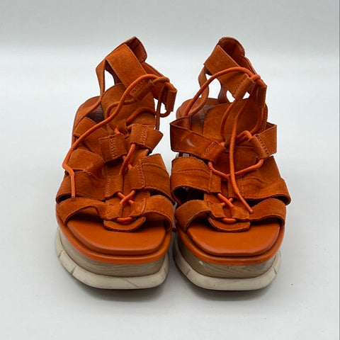 Sorel Kinetic Impact Wedge Lace Sandal Canyon Orange Women's Size 11