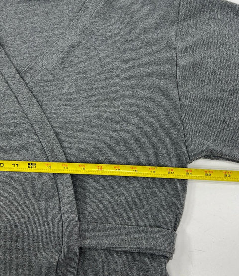 Women's Legoe. Grey Ribbed Knit Maternity Wrap Longline Sweater - Size 1