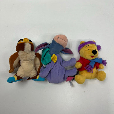 Disney Chip & Dale Winnie the Pooh Eeyore Professor Owl Plush Lot of 5 Vintage
