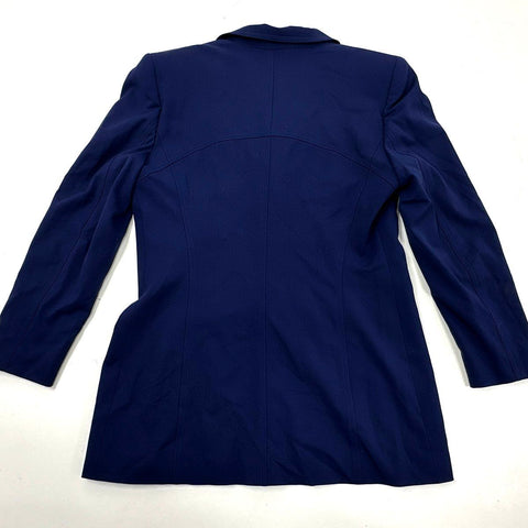 Escada Women's Blue 4-Button Tailored Blazer Jacket Vintage 90s Germany Sz 40