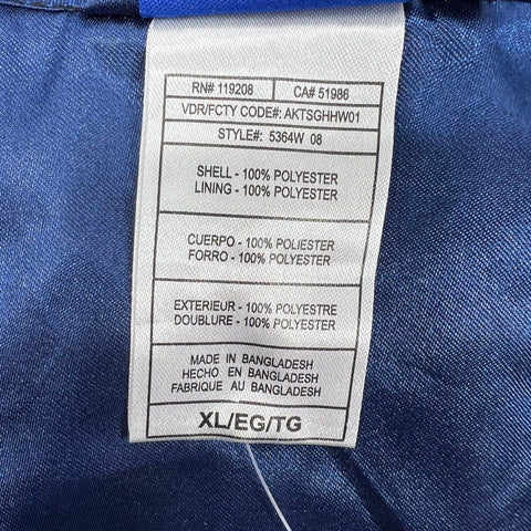 Reebok NHL Women's Blue Black Tampa Bay Lightning Satin Bomber Jacket XL NWT