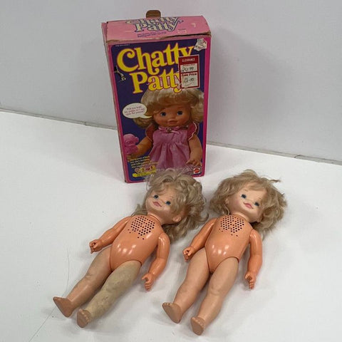 Vintage 80s Mattel Chatty Patty Talking Doll Lot of 2 1964 Mold Mark Mexico