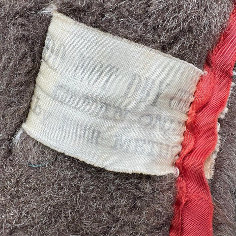 Vintage 70s Faux Fur Teddy Coat A-Line Jacket Large Collar Brown Sz S M