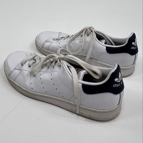 Adidas Stan Smith S81020 White Navy Leather Low Top Sneakers Size 8.5