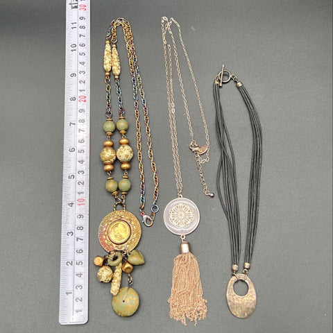 Bohemian Costume Jewelry Lot of 14 Necklaces Earrings Enamel Bracelets Tassel