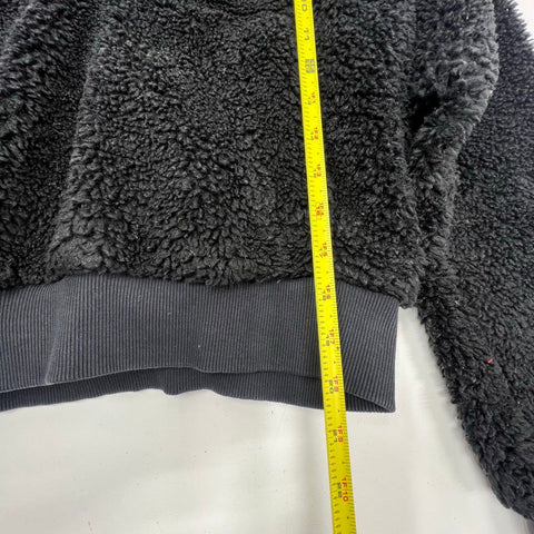 Lululemon Women's Black Textured Fleece 1/2 Zip Sherpa Cropped Pullover Size 6