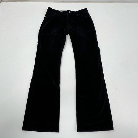 Vintage Y2K Guess Black Stretch Corduroy Flare Leg Pants Women's Size 29