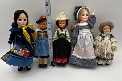 Vintage Effanbee Doll Lot 1975 1176 Austrian Folk Dolls Collection 5 Pieces