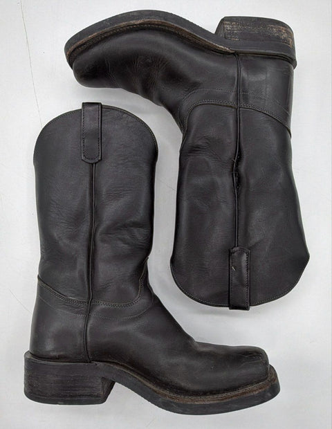 Vintage 90s Code Western Black Leather Roper Boots Men's Size 10D