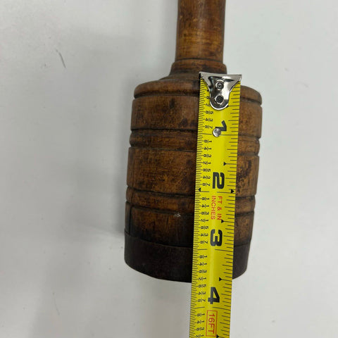 Antique Primitive Wood & Iron Mallet Hammer w/ Hook Bung Starter Farm Tool 17"