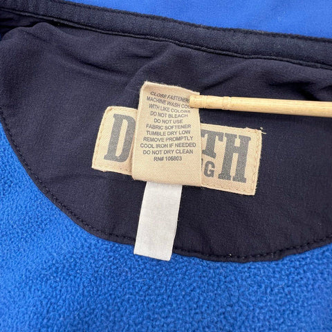 Duluth Trading Co Men's Blue Fleece Lined Softshell Vest Full Zip Colorblock XL