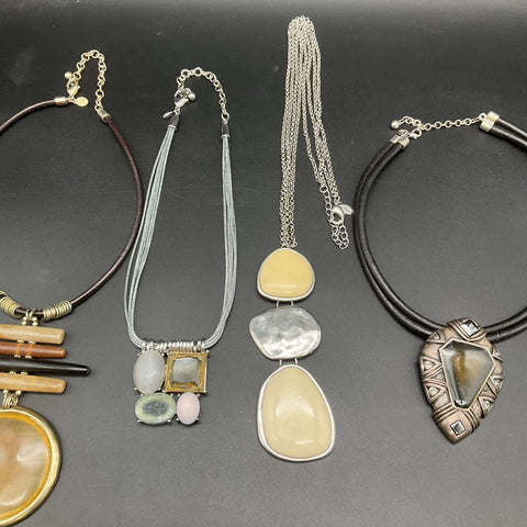Chico's Statement Necklaces Lot of 4 Multi-Strand Boho Stone Resin Accents
