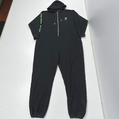 Savage X Fenty Black Forever Savage Hooded Half Zip Jumpsuit Women's Size XL