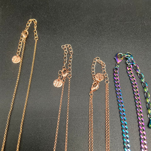 Bomb Party Fashion Jewelry Lot of 13 Necklaces Silver Gold Rose Gold Tone Mixed