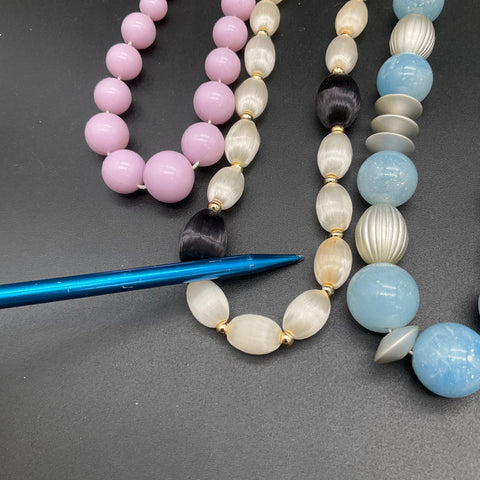 Vintage Costume Jewelry Lot 1.1 lbs Beaded Necklaces Faux Pearl Lucite 12pc