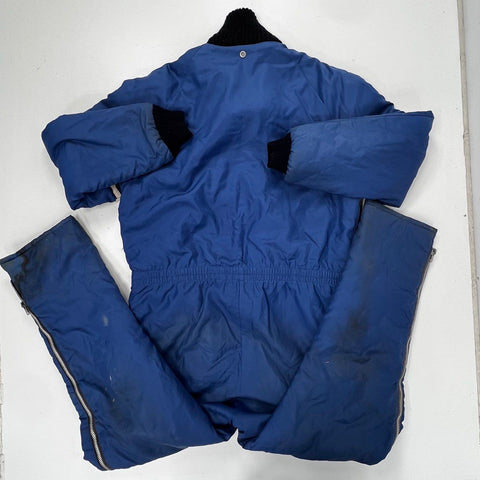 Vintage 70s Raven Ski Snowsuit Blue Mary Jane Winter Park Patch Made USA No Sz