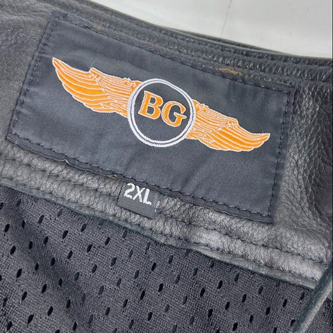 Biker's Gear Men's Black Leather Motorcycle Riding Chaps Size 2XL