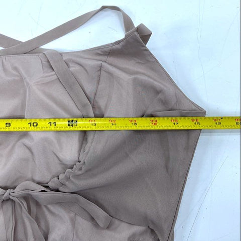 JJ's House Women's Taupe A-Line Crisscross Back Gown Dress Size 12 NWT