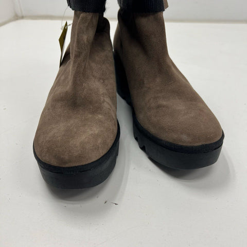 Fly London Yama Brown Suede Wedge Heel Ankle Boots Size 41