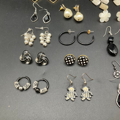Modern Boho Retro Costume Earrings Dangle Hoop Stud Jewelry Lot of 19 Pairs