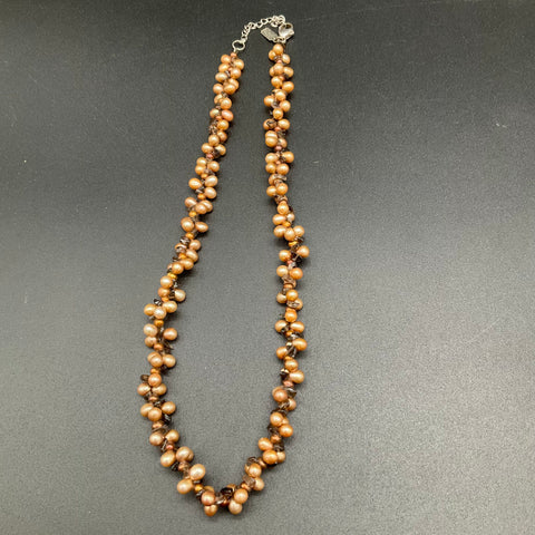J. Jill RMN Faux & Cultured Pearl Jewelry Lot 7 Champagne Brown Tone Necklaces