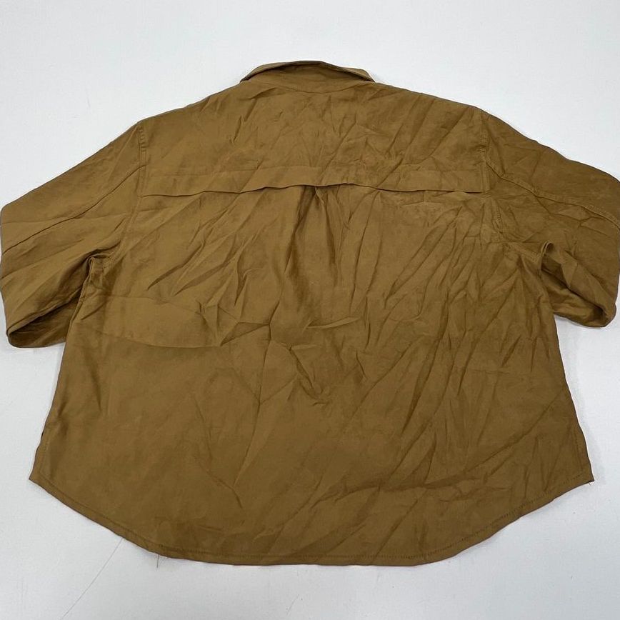 Banana Republic Faux Suede Cropped Utility Shirt Jacket Womens Size L