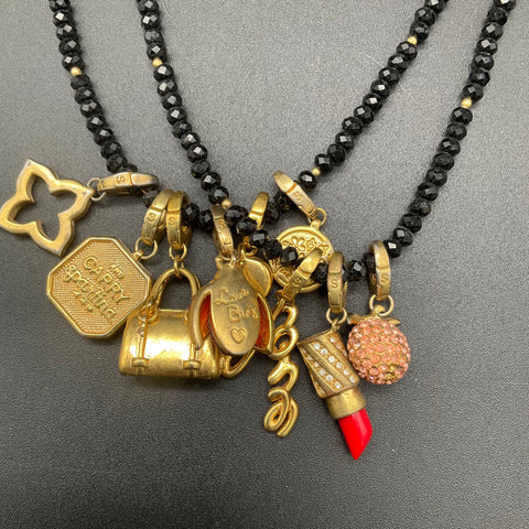 Spartina 449 Jewelry Lot 18K Gold Plated Fringe Earrings Charm Necklace Leather