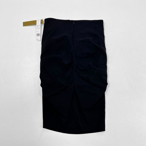Nicole Miller Women's Black Ruched Silk Blend Pencil Skirt BH0691 Sz 8 NWT