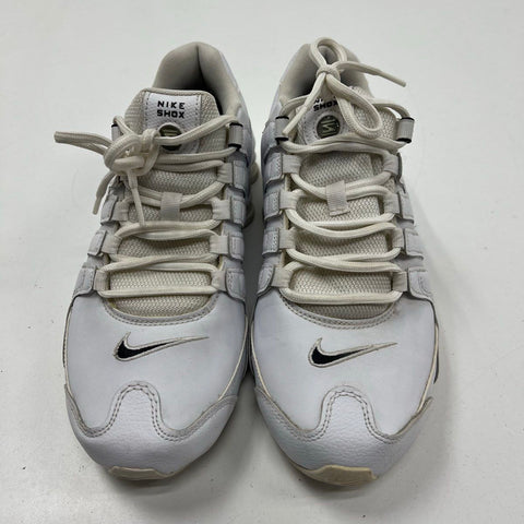 Nike Shox White Leather Running Training Shoes Sneakers Size 8