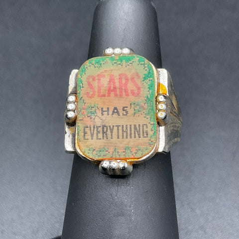 Vintage Sears Has Everything Lenticular Santa Flicker Ring Karo Inc NYC Size 5