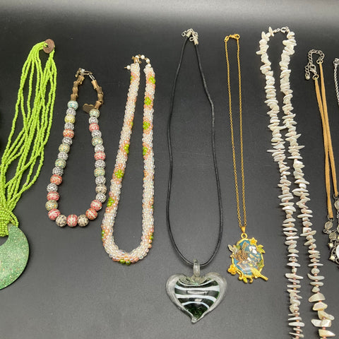 Vintage to Modern Mixed Jewelry Lot 15 Necklaces Includes Sterling Silver 925