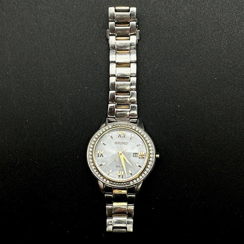 Seiko SUT246 Ladies Solar Watch Two-Tone Stainless Steel Crystal Bezel - Works