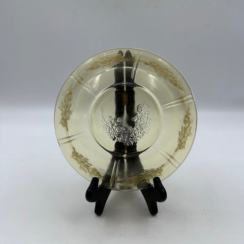 Depression Glass Amber 9 Pc Lot Patrician Spoke & Sharon Rose Plate Bowl Vintage