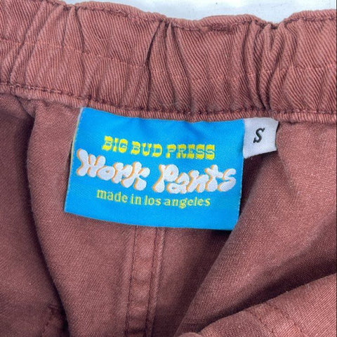 Big Bud Press Women's Work Shorts Brown High Rise Cotton Twill Size S