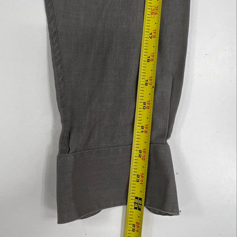 Vintage 90s Yves Saint Laurent Men's Gray Button Up Dress Shirt Sz 16 34/35
