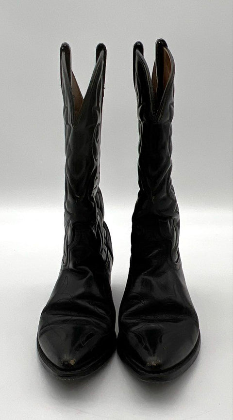 Abilene Black Leather Western Cowboy Tall Boots Women's Size 7.5 B