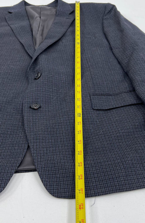 Lauren Ralph Lauren Gray Blue Houndstooth Wool Sport Coat Blazer Men's 48R
