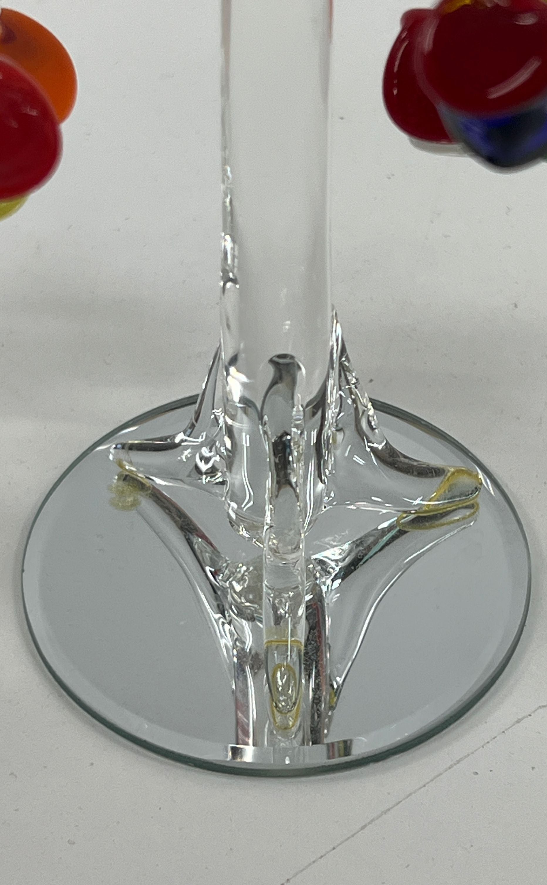 Hand Blown Glass Tree With Birds And Birdhouses Art Glass