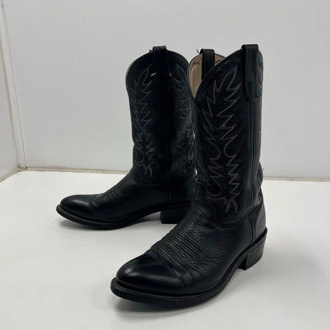 Double H Work Western 3267 Black Leather Cowboy Boots Men's Size 9.5 2E