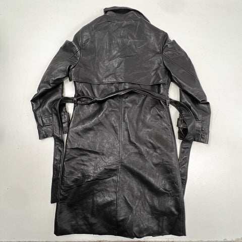 Babaton Women's Black Tabloid Vegan Leather Trench Jacket Sz S NWT