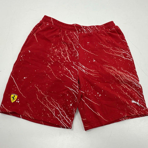 Puma Scuderia Ferrari Men's Red Color Splash F1 Formula 1 Sweat Shorts Size XL
