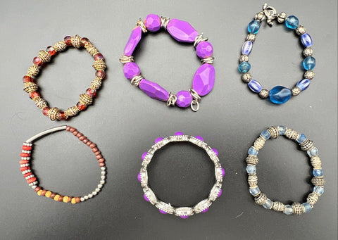Beaded Rhinestone Faux Pearl Stretch Bracelet Jewelry Lot of 30 Mixed Styles