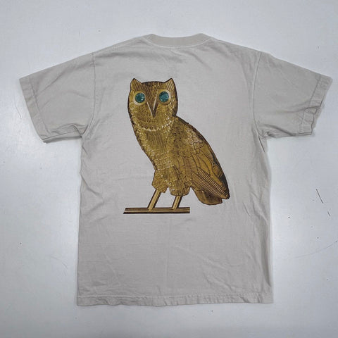 Drake Related Men's Big As The What Tour T-Shirt Tan Members Only Owl Sz S