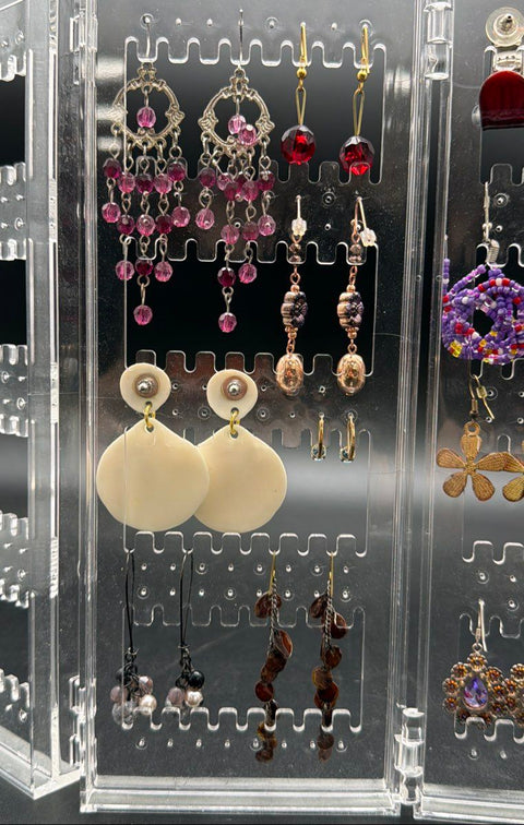 Vintage to Modern Costume Jewelry Earrings Lot 1.5 Lbs Dangles Studs with Stand