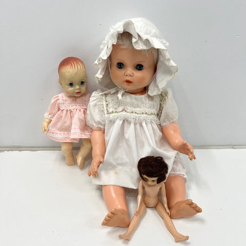 Vintage 70s Doll Lot of 3 Horsman B25 Baby Doll Sleep Eyes Collector
