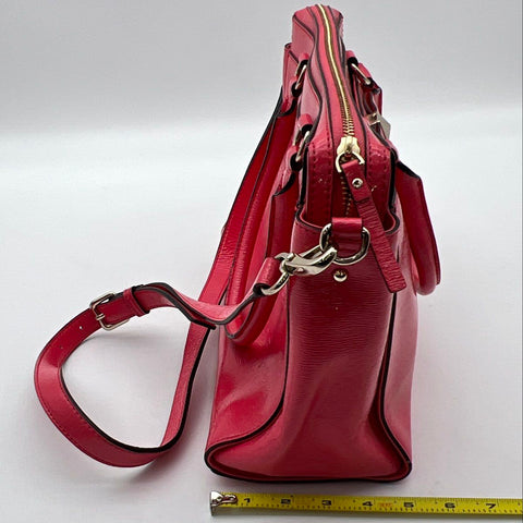 Kate Spade New York Pink Patent Leather Bow Satchel Crossbody Bag Gold Tone