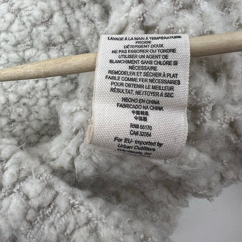 Free People Women's Gray Homecoming Chunky Knit Boucle Open Front Cardigan M/L